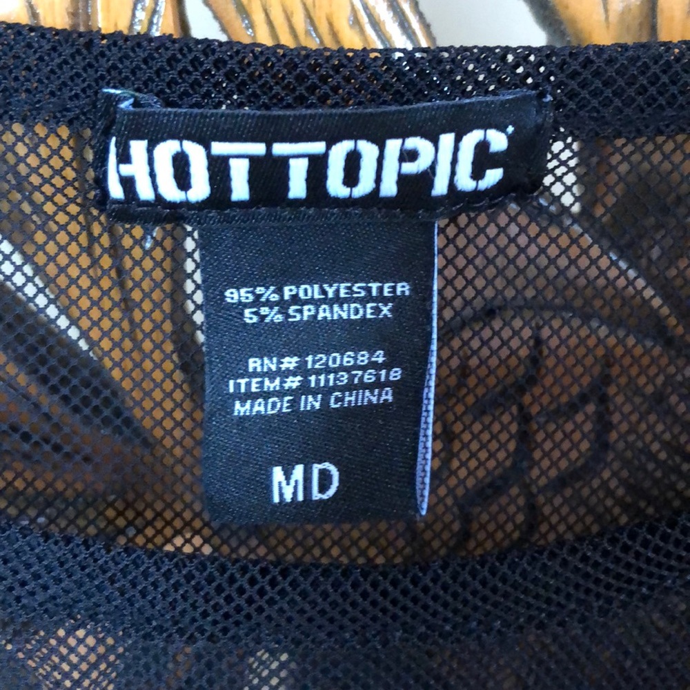 Hot Topic Sheer Mesh Ruffle Top Size M - Picture 2 of 5